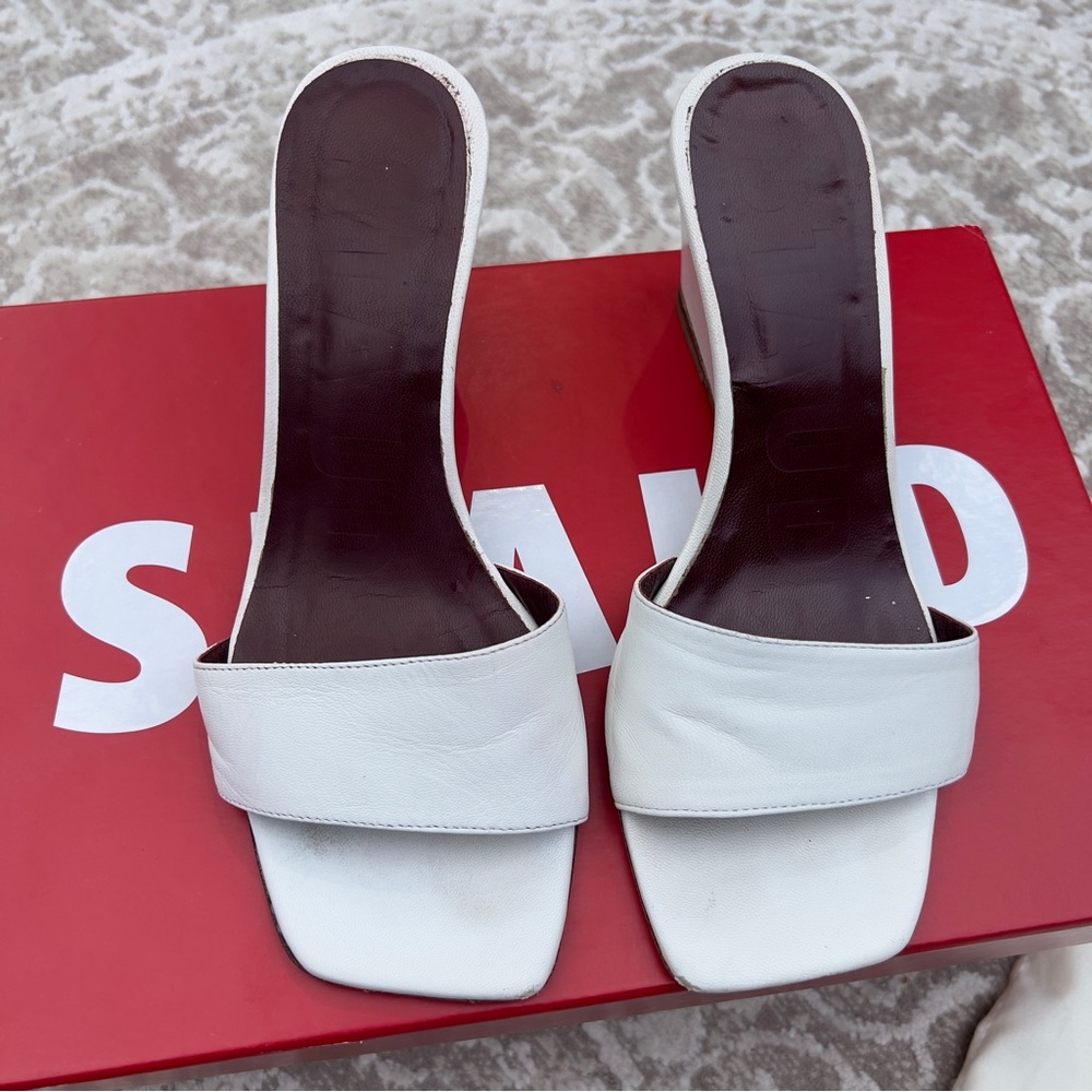 Staud White platform mule Sandals